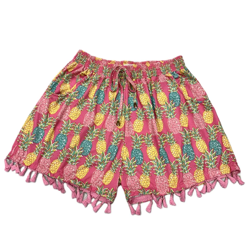 Pink & Yellow Shorts By Simply Southern, Size: L