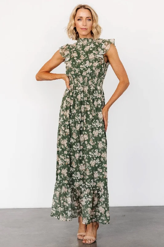 Kearny Ruffle Maxi Dress | Olive Floral