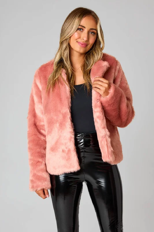 Baddie Champagne Faux Fur Jacket