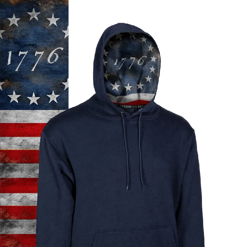 Classic Lined Hoodie | 1776 Flag | Navy