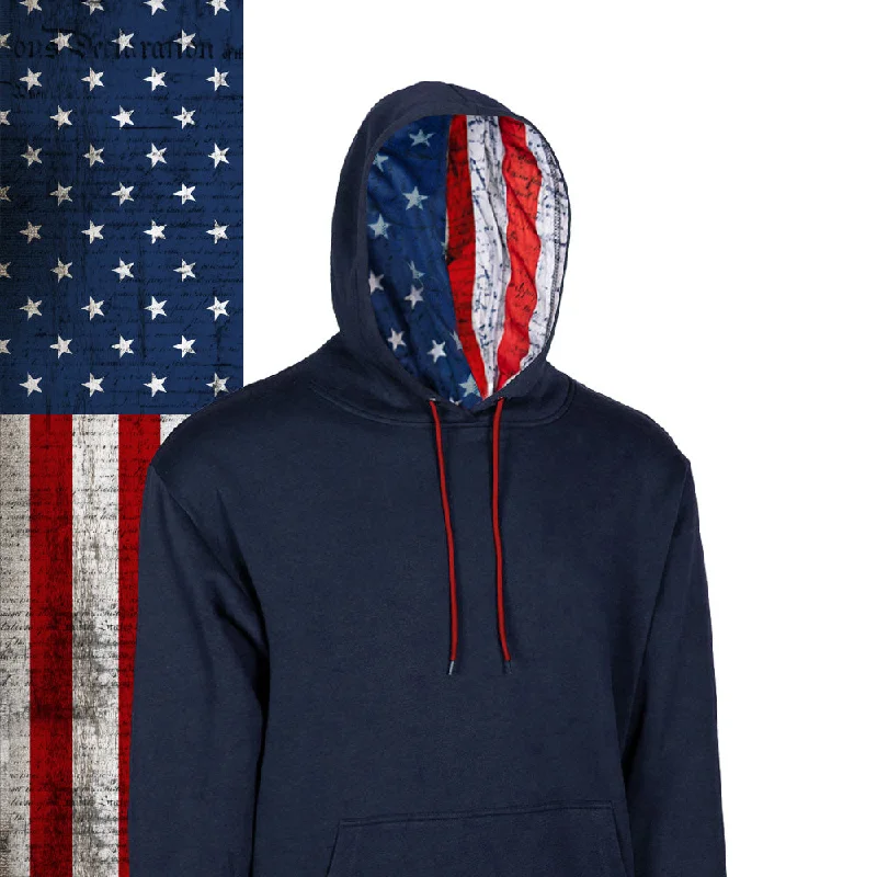 Classic Lined Hoodie | American Flag | Navy